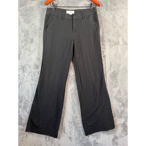 A|X Armani Exchange Pants Womens 6 30x32 Black Textured Stripe Wide Leg Cotton